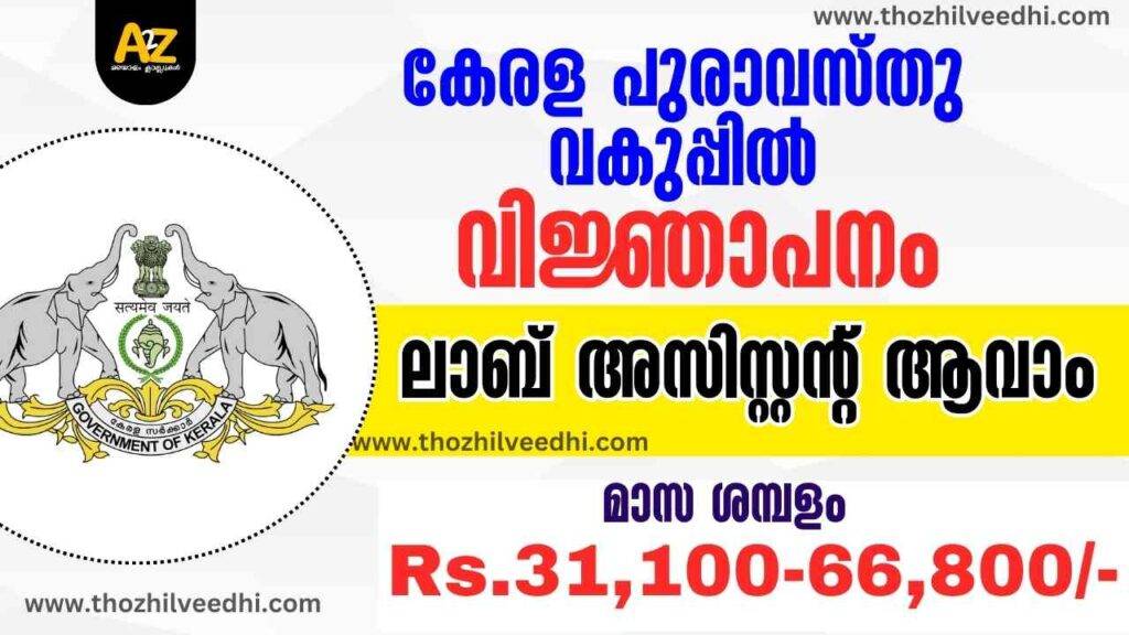 Kerala Archaeology Recruitment 2024